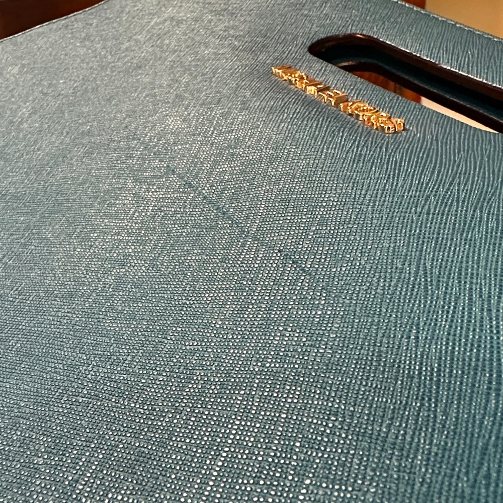 Michael Kors Tilda XL Teal Clutch - Picture 7 of 17